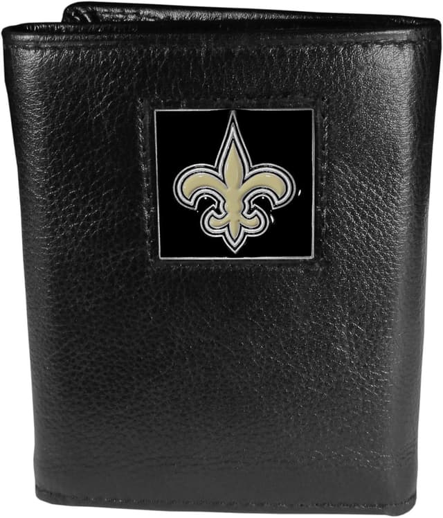 Detalle de Siskiyou Sports Men’s Deluxe Leather Tri-Fold Wallet (Gift Box Packaging)