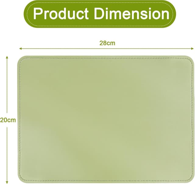 Detalle de AiQInu Tapis de souris 280x200 mm en PU cuir double face (beige, vert)