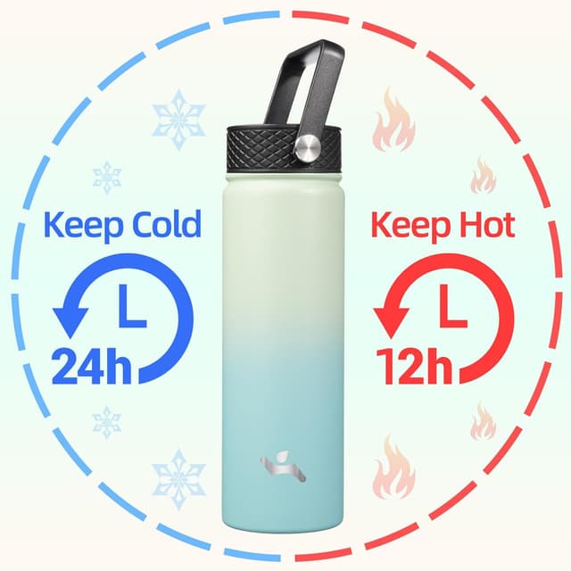 Thumbnail 1 de Konokyo 22oz Stainless Steel Bottle with 3 Lids Mint