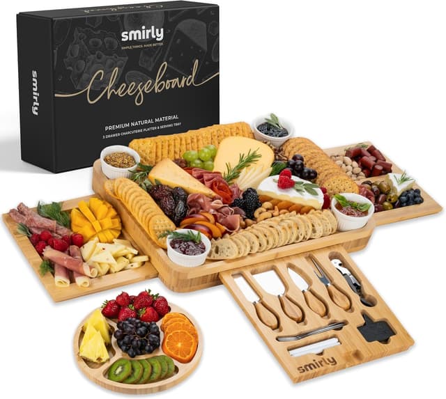 Imagen de SMIRLY Charcuterie Board Set large bamboo 1pc ๐ง en OfertitasTOP