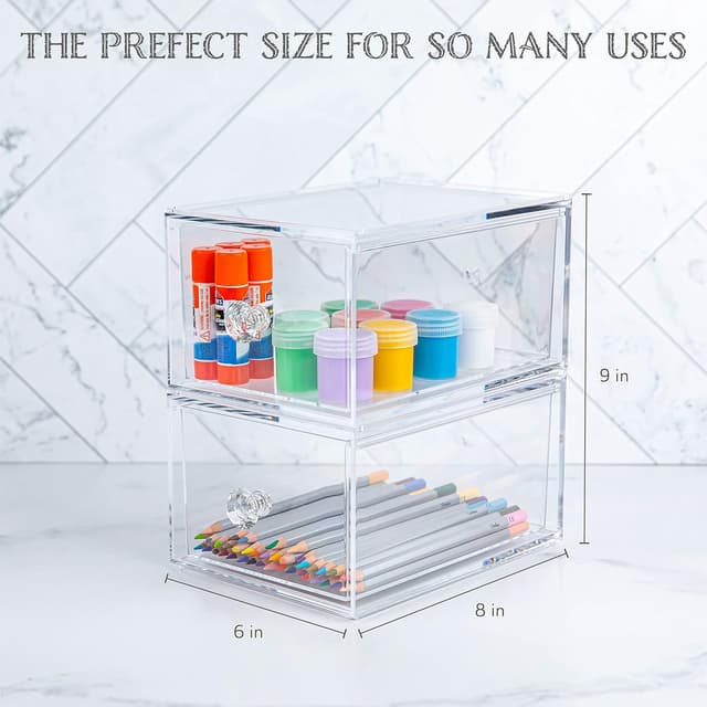 Thumbnail 2 de Oizeir Clear Drawer Organizers 4.5" 2‑Pack