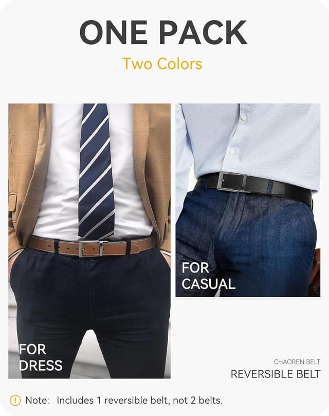 Detalle de Mens reversible leather belt 1 3/8 inch