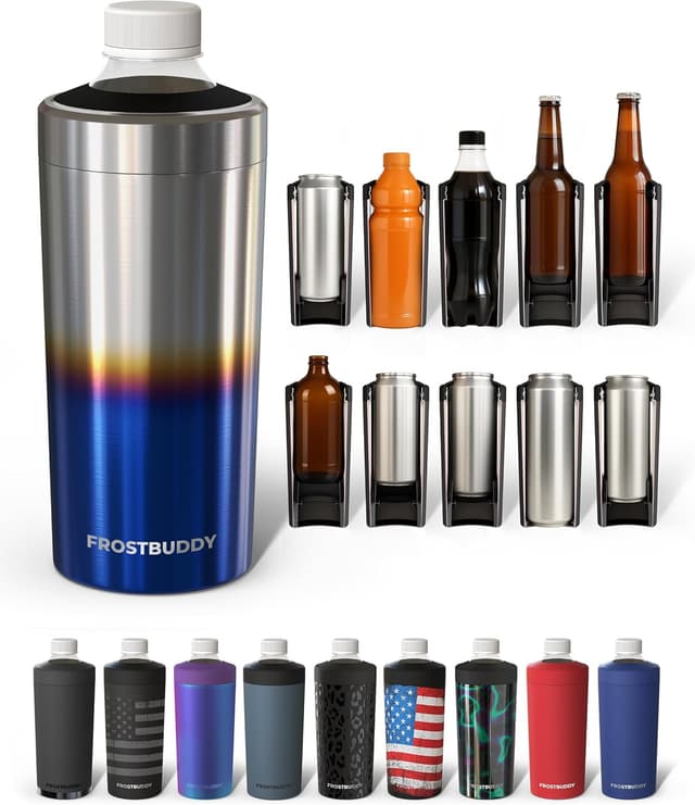 Detalle de Frost Buddy Universal Buddy XL Can Cooler (Burnt Titanium) for 12–24 oz Cans & Bottles