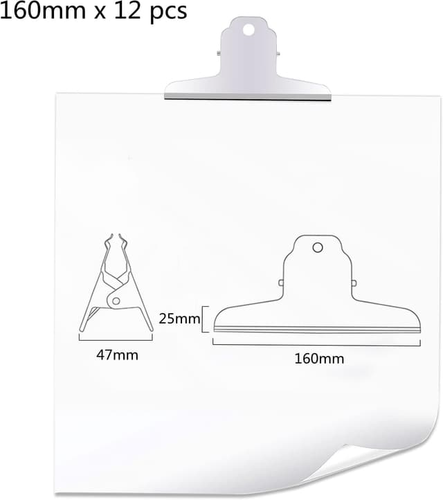 Thumbnail 1 de GUOKOFF Bulldogge Clips 160 mm 12 Stück