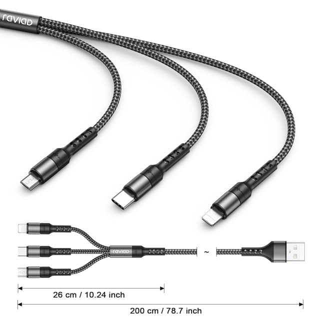 Detalle de RAVIAD Multi Charger Cable 3 Pack 2m