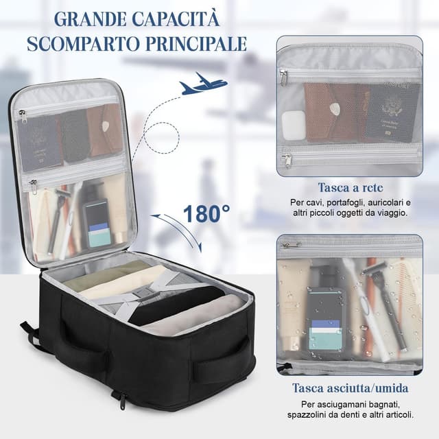 Thumbnail 3 de VSNOON Zaino Ryanair 40x30x20 24L con tasca bagnata