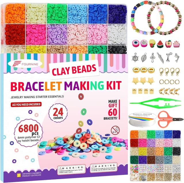 Thumbnail 1 de Fournine 6800 Pcs Clay Beads DIY Bracelet Kit 🎨
