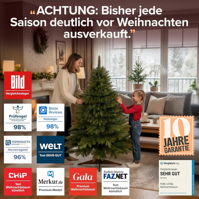 Detalle 2 de Pure Living Weihnachtsbaum 150 cm 🎄
