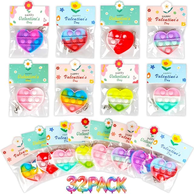 Detalle de Jinsome Heart-Shaped Pop Fidget Toys 32 pack