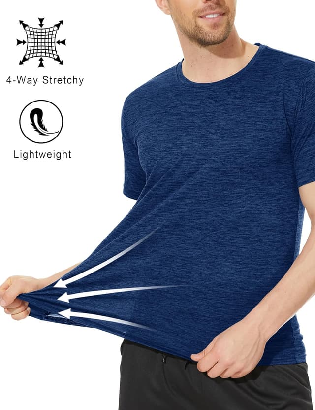 Detalle de KEFITEVD Men’s quick-dry short sleeve sport T-shirt in polyester