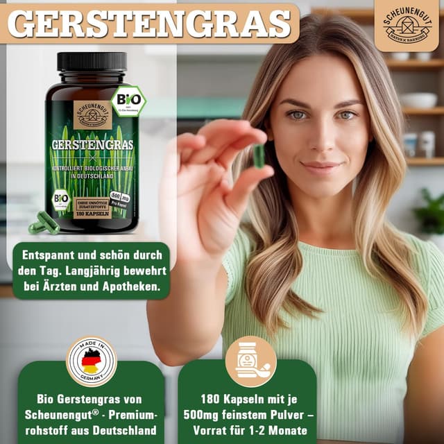 Thumbnail 3 de SCHEUNENGUT Gerstengras Kapseln 180 Stk.