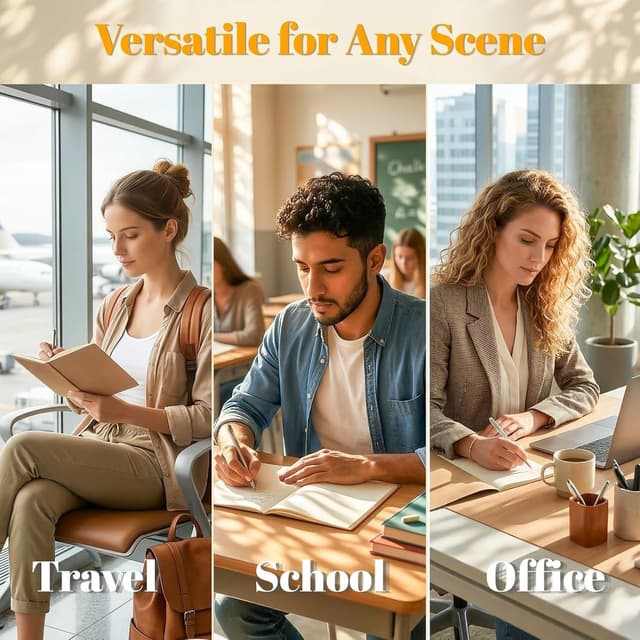 Detalle de VEESUN Notizbuch A5 blanko (30er Pack) mit Kraft-Cover – 60 weiße Seiten pro Heft