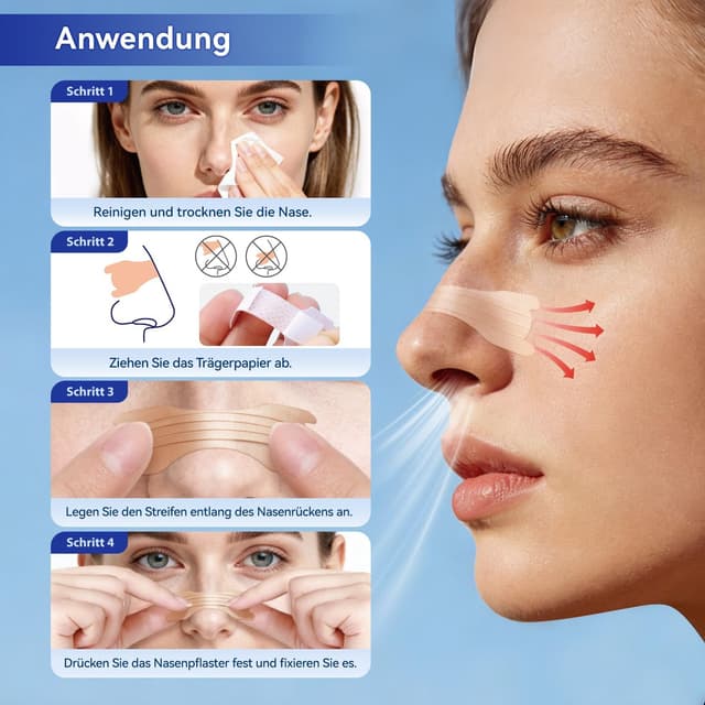 Detalle 2 de Nasenpflaster Schnarchstopper 80 Stück