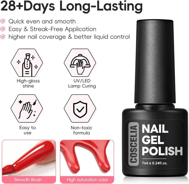 Detalle 2 de Vernis semi permanent UV LED COSCELIA 60 pièces