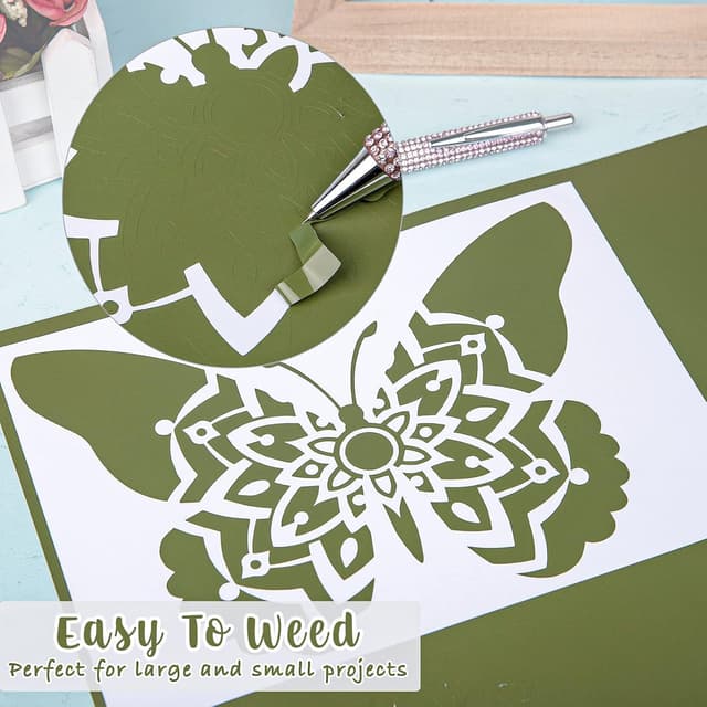 Detalle 2 de Vinyl Frog Matte Olive Green Permanent Adhesive Vinyl Roll (30.5x305cm) for Bottle & Glass Decoration