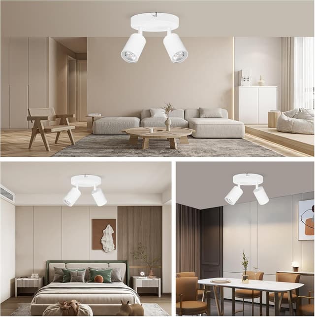 Thumbnail 6 de GeyouLux 2-flammiger Deckenstrahler rund (GU10) mit schwenkbaren Spots