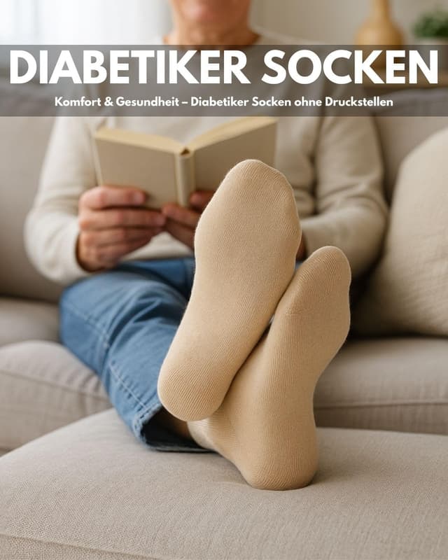 Detalle de sockenkauf24 Diabetikersocken ohne Gummi & ohne Naht – 97% Baumwolle (6 Paar) für Damen und Herren