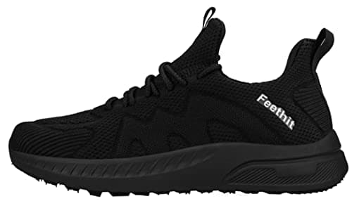 Detalle de Feethit Zapatillas de deporte para hombre (correr, gimnasio y caminar) negras, talla 46 EU