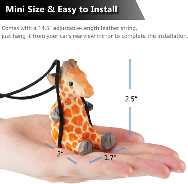 Detalle de VIPbuy handgefertigte schwingende Holz-Giraffe zum Aufhängen im Auto (Dekoration fürs Auto, Geschenk)