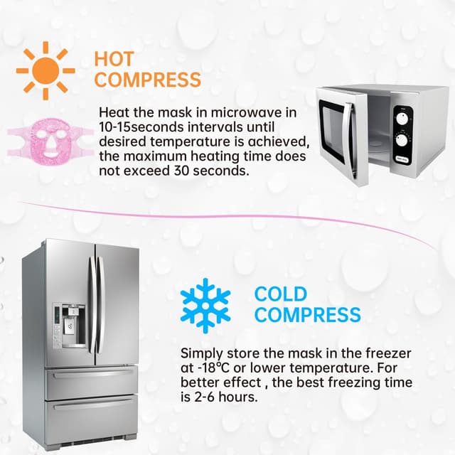Detalle de ZNÖCUETÖD Face Ice Mask Gel Hot Cold Compress for Face, Eyes & Post-Procedure Recovery