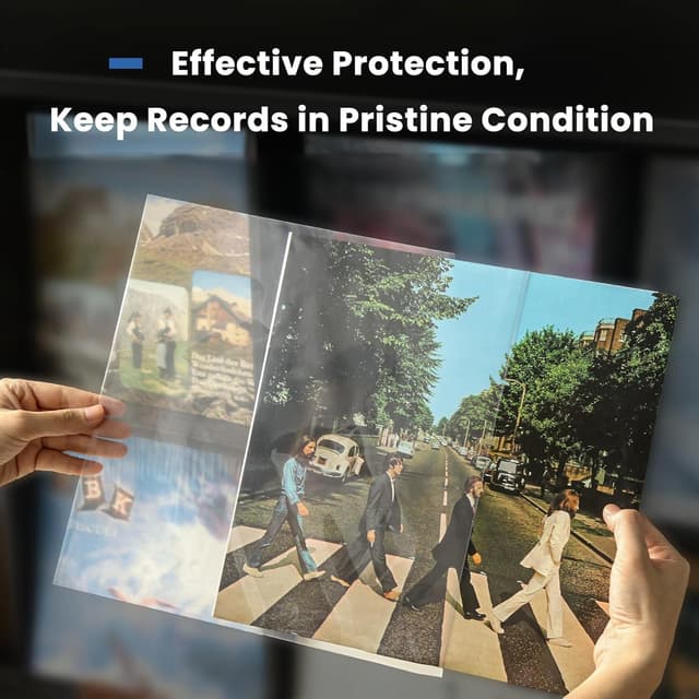 Detalle de POJSIO 12 Zoll LP Schallplatten-Außenhüllen (50er-Pack) aus transparentem Polypropylen