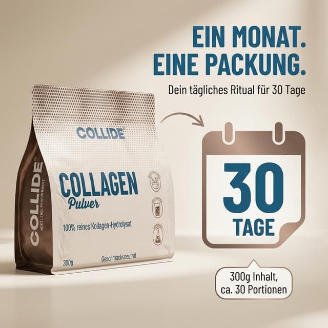 Thumbnail 6 de COLLIDE Collagen Pulver (geschmacksneutral) – 100% Kollagen-Hydrolysat, zuckerfrei, leicht löslich, 300 g