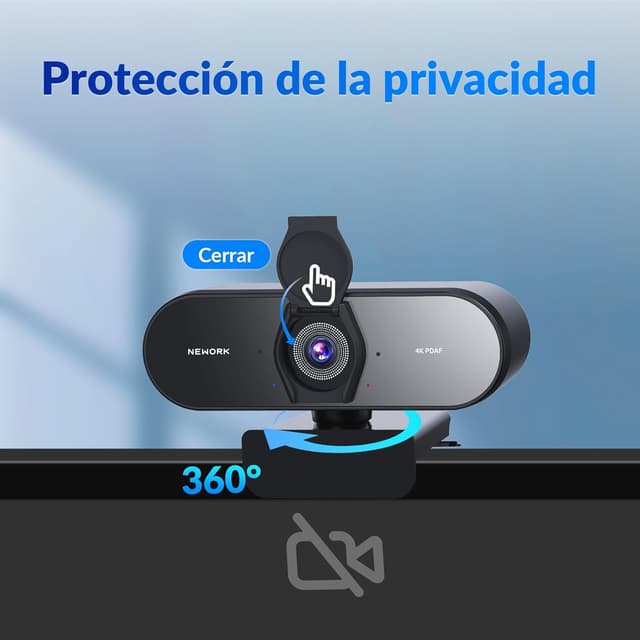 Thumbnail 6 de NEWORK Cámara Web 4K UHD con Micrófonos Duos y Privacidad 🎥