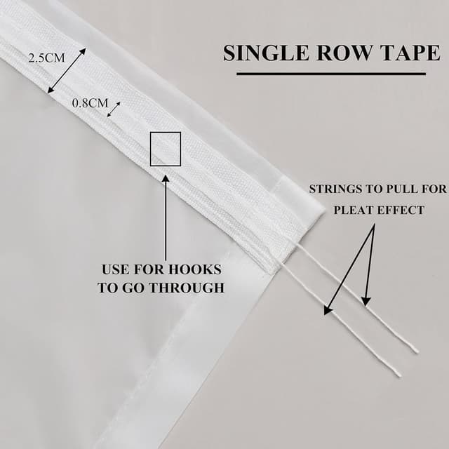 Detalle 2 de L.Z.E Blue White Voile Curtains 57 Inch Drop