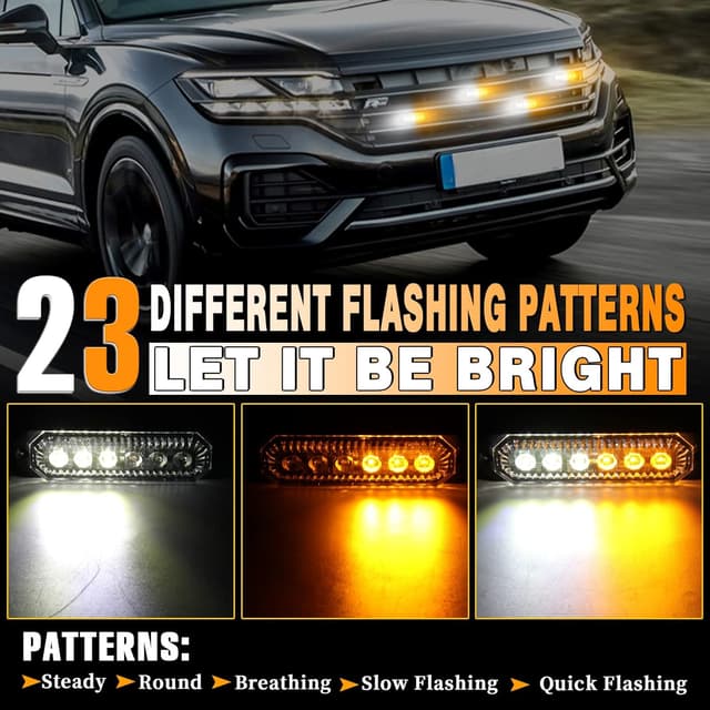 Detalle 2 de Amber & white strobe lights 6 LEDs