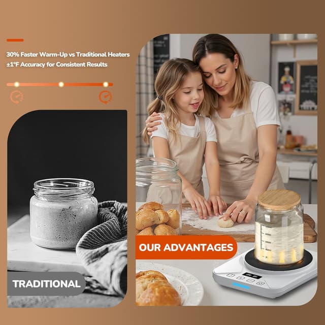 Thumbnail 2 de Sourdough Starter Warmer Mat 40oz jar capacity 🍞