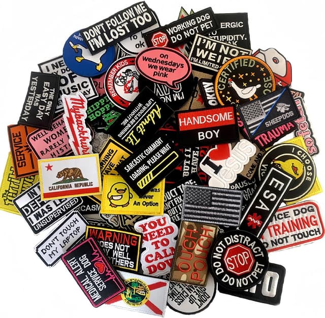 Detalle de AXEN 20 Pieces Random Tactical Morale Patch Bundle – full embroidered hook & loop patches set