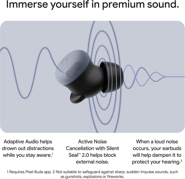 Detalle de Google Pixel Buds Pro 2 wireless earbuds with ANC