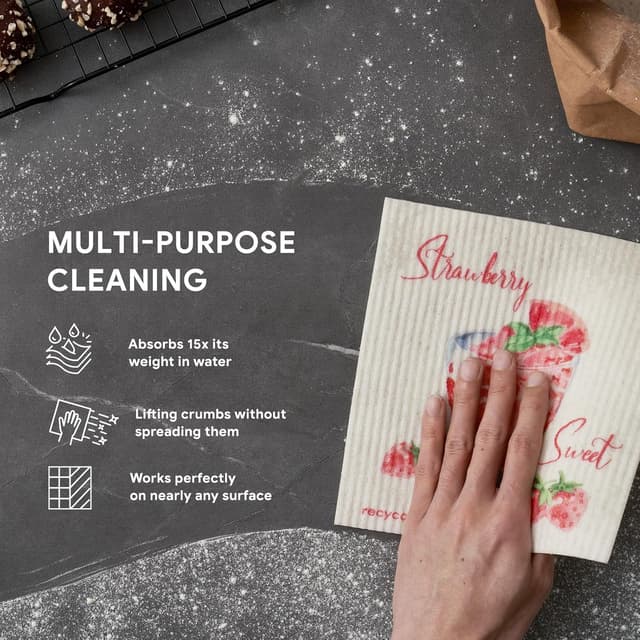 Detalle 2 de RECYCO Swedish Dishcloths 6-pack, 8" x 7" 🧽