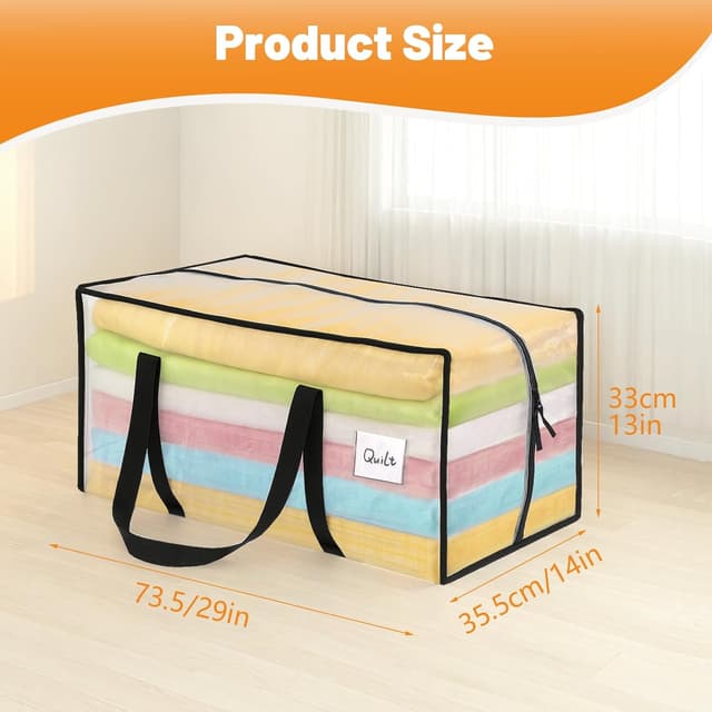 Detalle de Dntorx 8 Pack 90L Moving Bags – Heavy Duty Waterproof Storage Totes with Zip & Clear Panel