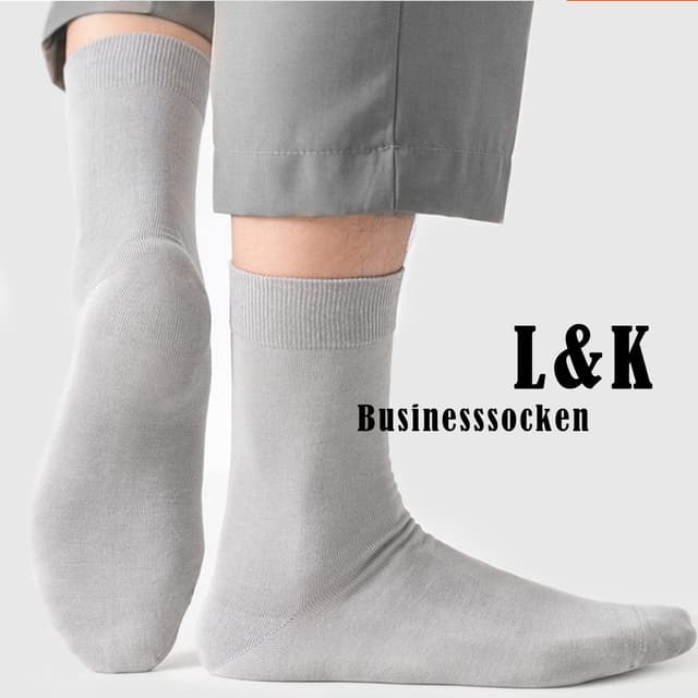 Detalle de L&K-II calzini lunghi uomo e donna 12/24 paia in cotone bianchi e neri 92216