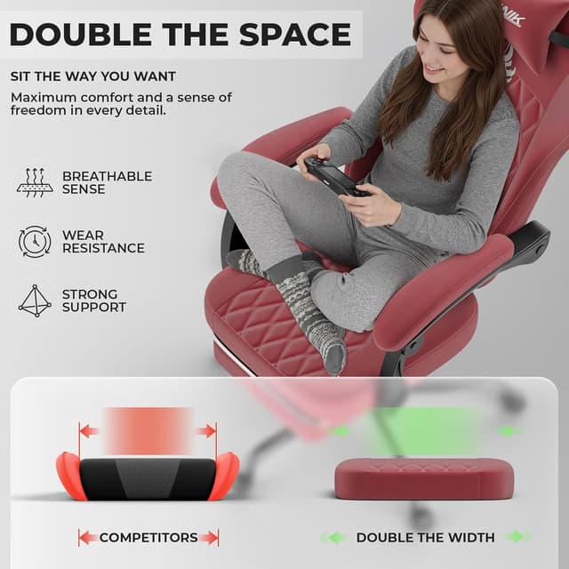 Detalle 2 de NIONIK Gaming Stuhl Einsteigermodell für 3 Stufen