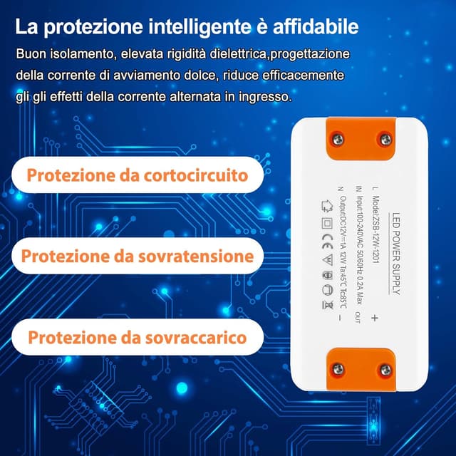 Thumbnail 5 de Alimentatore 12V 1A 12W per LED