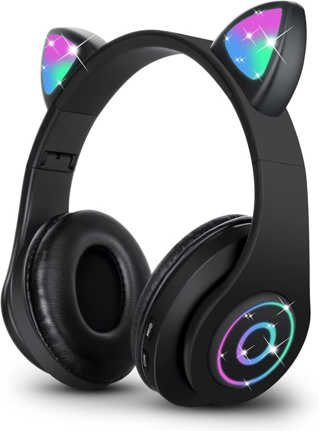 Detalle de Sendowtek Wireless Headphones for Kids with Cat Ear Lights
