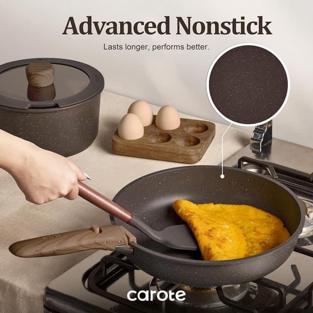 Detalle de CAROTE 17PCS Nonstick Cookware Set