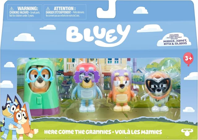 Detalle 1 de Bluey Here Come the Grannies 4-Pack Figures
