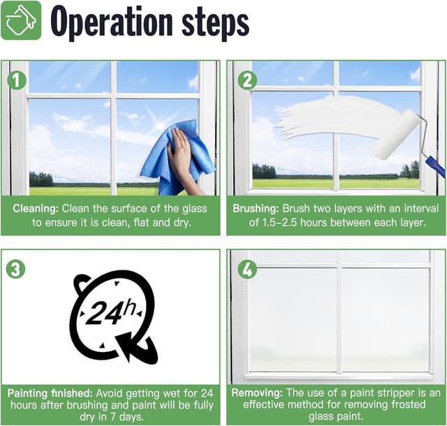 Detalle de DWIL Frosted Glass Paint (32oz) – Window Privacy Spray/Paint for Bathrooms, Kitchens & Doors