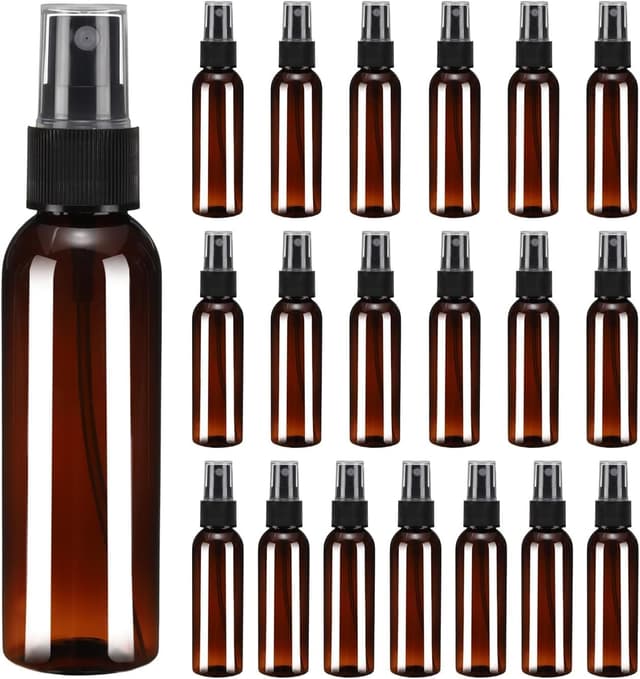 Detalle de ANMOO 30-pack 60ml fine mist travel spray bottles (clear PET/PP) with funnel and labels