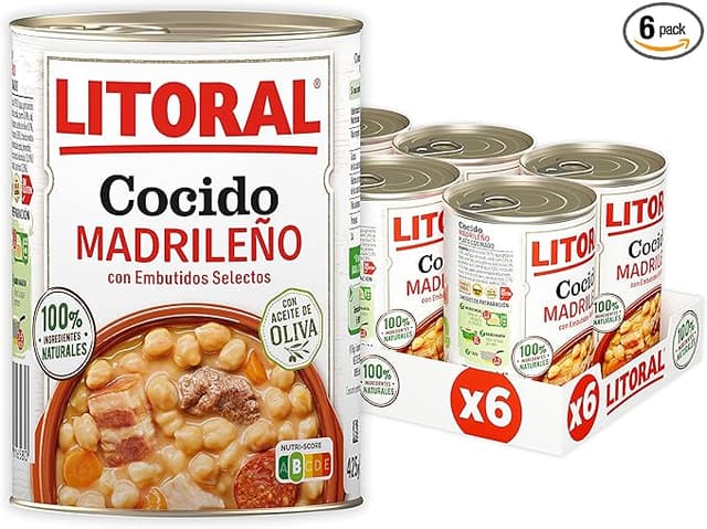 Imagen de LITORAL Cocido Madrileño Sin Gluten 6x425g 🥘 en OfertitasTOP
