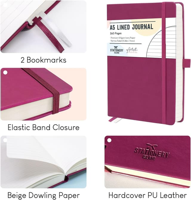 Thumbnail 6 de STATIONERY ISLAND Quaderno A5 a righe con copertina rigida da 360 pagine