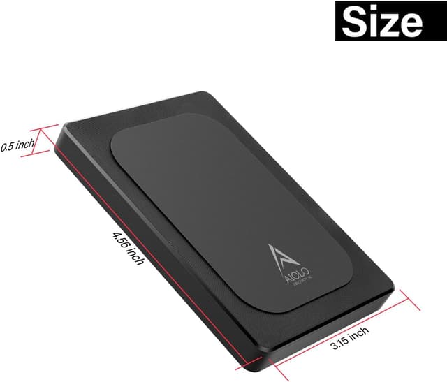 Detalle de Aiolo Innovation 500GB Ultra Slim Portable External Hard Drive (USB 3.0)