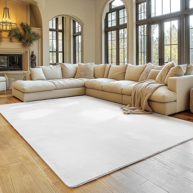 Detalle de SIMPEX Kurzflor Teppich Wohnzimmer 240 x 340 cm