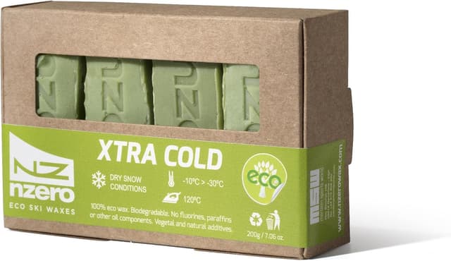 Detalle de NZEROWAX WAX4-100% Ecologica – pack di sciolina organica XCold (4x50 g) per neve asciutta e fredda