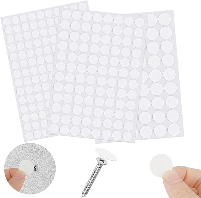 Detalle de 290 Pezzi Coprivite Bianco autoadesivi per mobili: tappi rotondi 12/15/21 mm