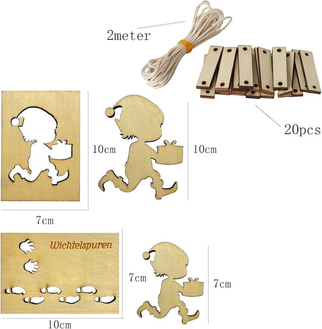 Thumbnail 1 de HERZWILD Wichtel Schablone Fußabdrücke 2 m Seil