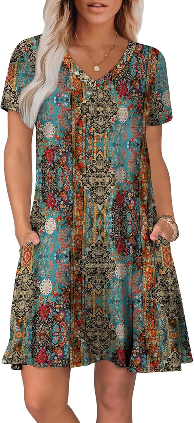 Detalle 2 de WIHOLL Dresses for Women T Shirt Dress S-4XL